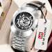 2025 New Luxury Men Watch Fashion Elliptical Hollow Dial Stainless Steel Strap Leisure Business Original Movement Watch for Men - IFINDALL