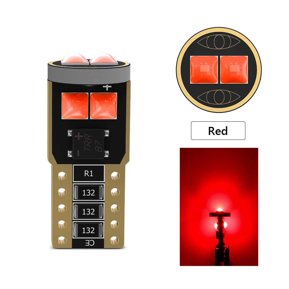 2X W5W 194 168 T10 6SMD 3030 Canbus LED Bulbs 12V For Car License Plate Light Interior Dome lights Reading Lamp 6000K White Red - IFINDALL