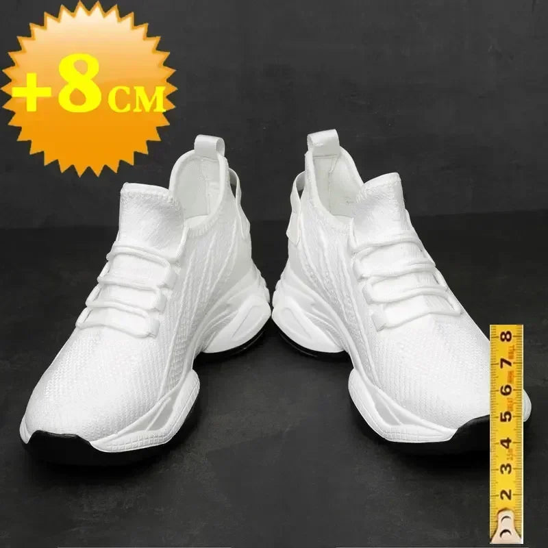Increasing men sneakers casual heightening shoes 8cm height increase shoes for summer breathable 6cm elevator shoes - IFINDALL