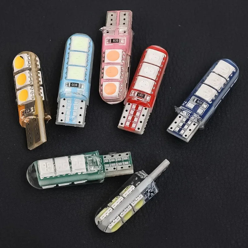T10 5050 6SMD Led Bulbs Car Clearance Lamp W5W High Temperature Resistant Silicone Width Indicator Light License Plate Light - IFINDALL