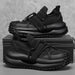 Chunky Sneaker Men Designer Sport Shoes Fashion Casual Microfiber Leather Fabric Breathable Height Increased Flat Platform Shoes - IFINDALL