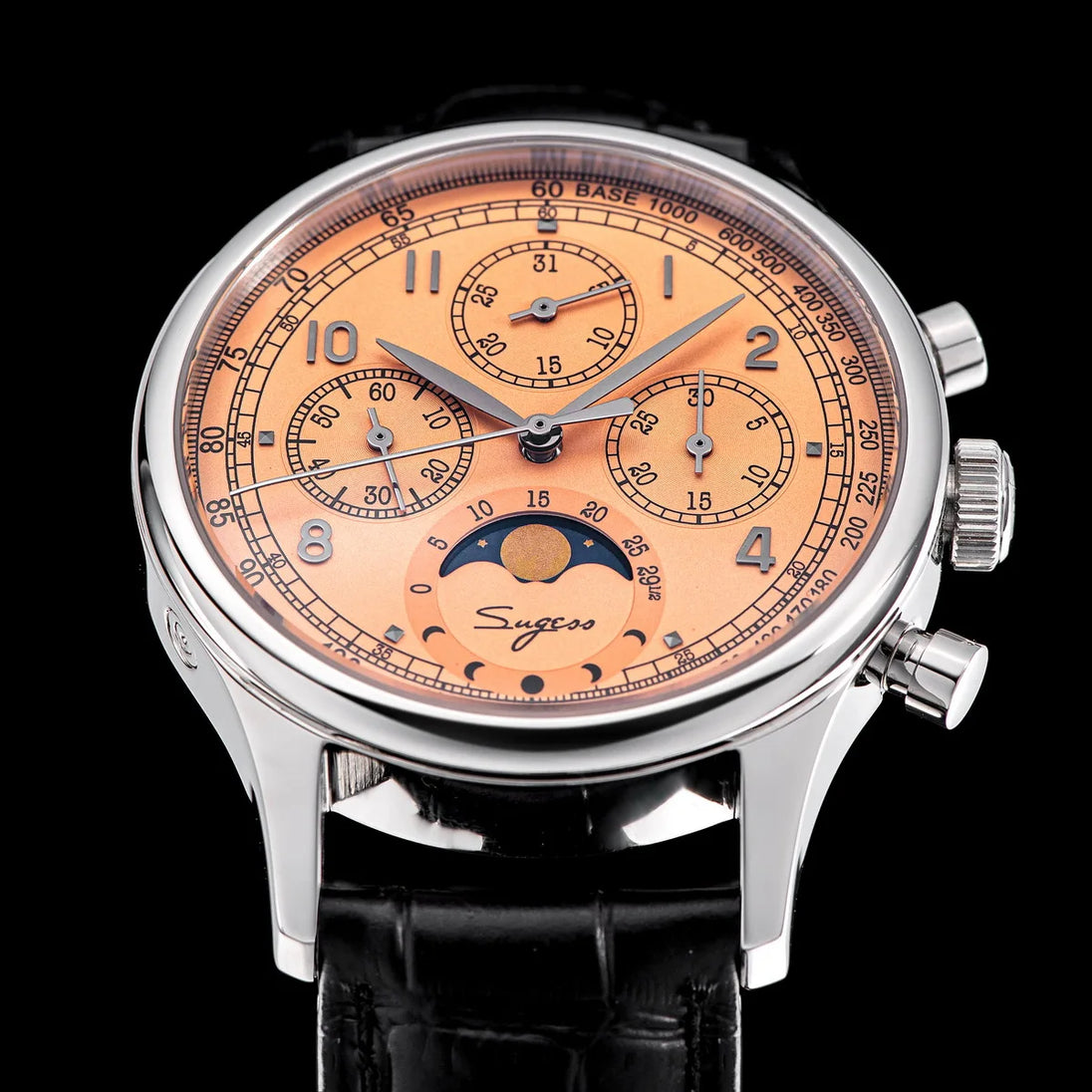 Sugess Watch of Men Chronograph Tianjin ST1908 Swanneck Movement Moonphase Business Mechanical Wristwatches Sapphire 2023 New - IFINDALL