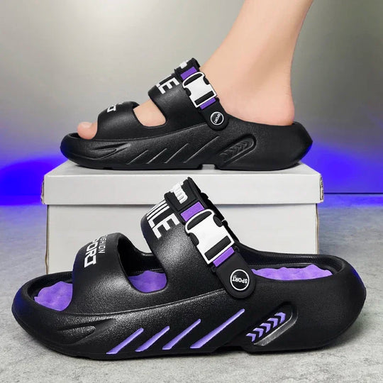 NEW Men's Massage Slippers Outdoor Sandals Beach Comfortable Soft Slides Casual Shoes Men Indoor Outdoor Slippers Big Size 39-48 - IFINDALL