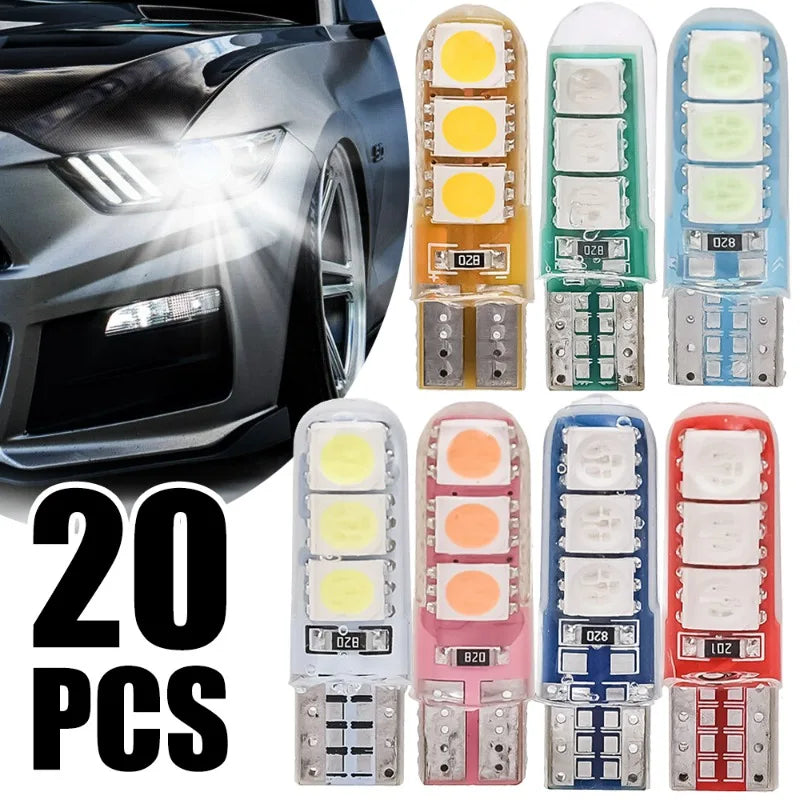T10 5050 6SMD Led Bulbs Car Clearance Lamp W5W High Temperature Resistant Silicone Width Indicator Light License Plate Light - IFINDALL