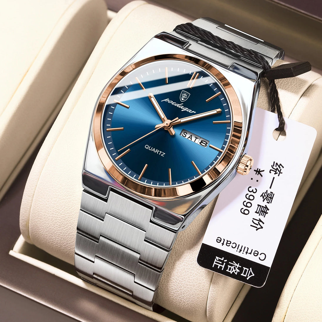 POEDAGAR Fashion Men's Watches Simple Trend Original Quartz Watch for Man Waterproof Stainless Steel Wristwatch Luminous Date - IFINDALL
