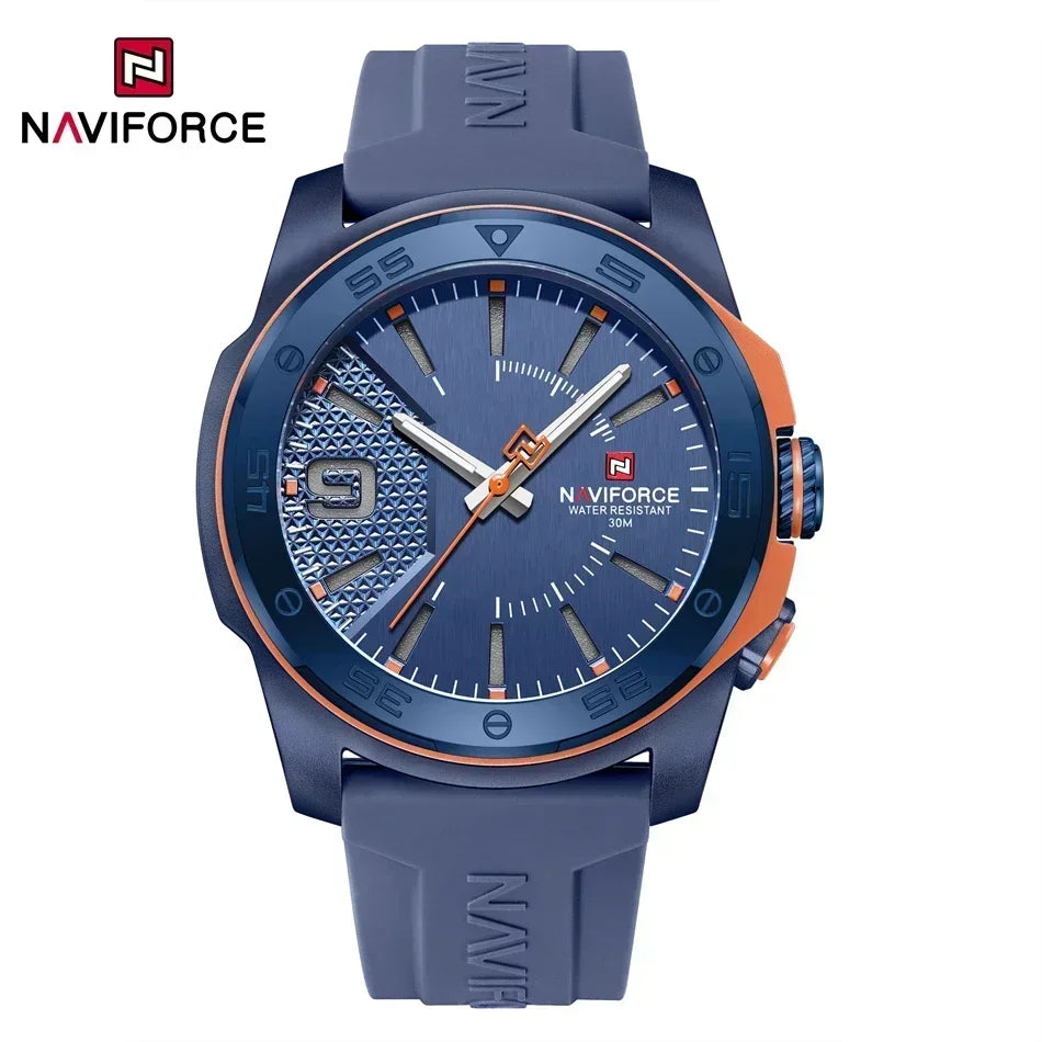 NAVIFORCE NF7112 Original Quartz Watch for Men Simple Silicone Strap 5Bar Waterproof Luminous Watches - IFINDALL