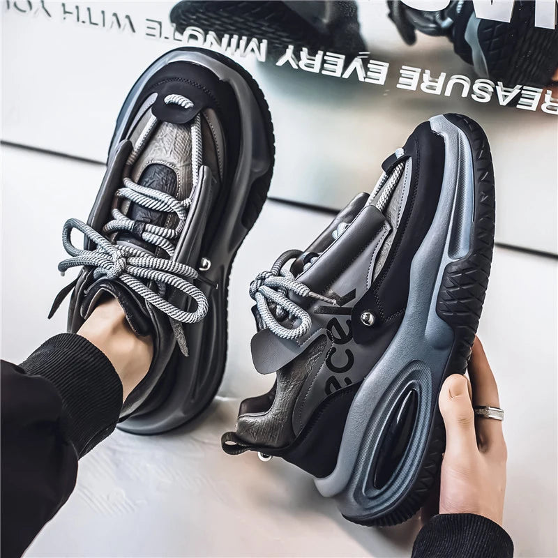 Men's sports and leisure thick soled height increasing shoes - IFINDALL