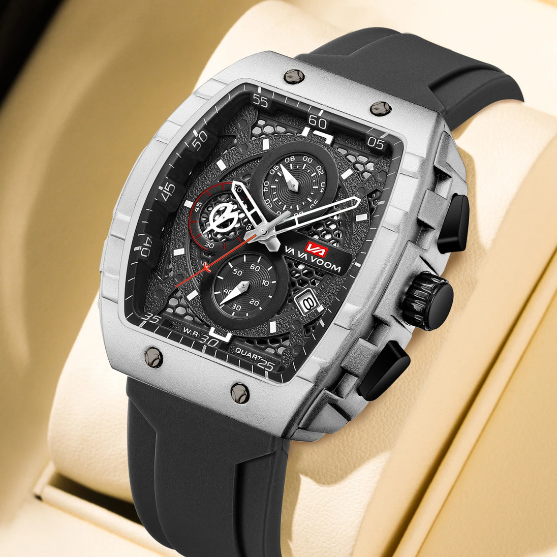 2025 New VA VA VOOM Top Brand Men Watches Luxury Square Sports Quartz Watch Waterproof Multifunctional Chronograph Watch for Men - IFINDALL