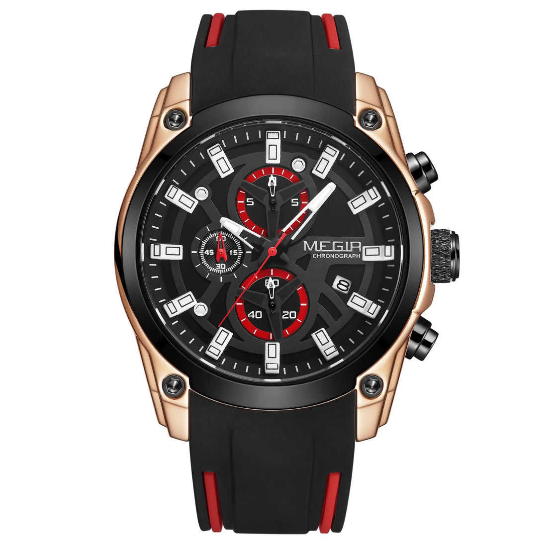 MEGIR Men's Watches Top Brand Luxury Sport Military Wristwatch Chronograph Luminous Date Quartz Watch Silicone Strap Male Clock - IFINDALL