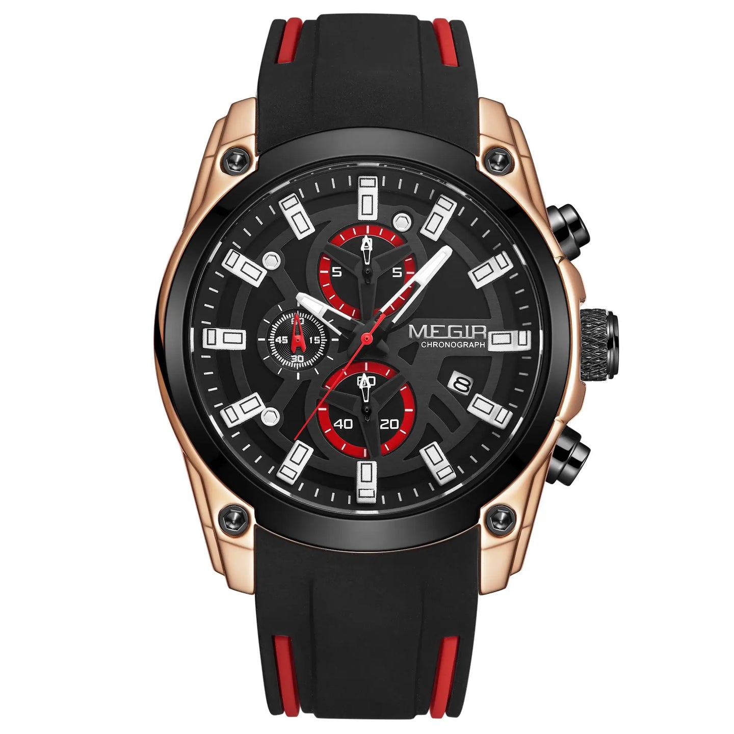 MEGIR Men's Watches Top Brand Luxury Sport Military Wristwatch Chronograph Luminous Date Quartz Watch Silicone Strap Male Clock - IFINDALL