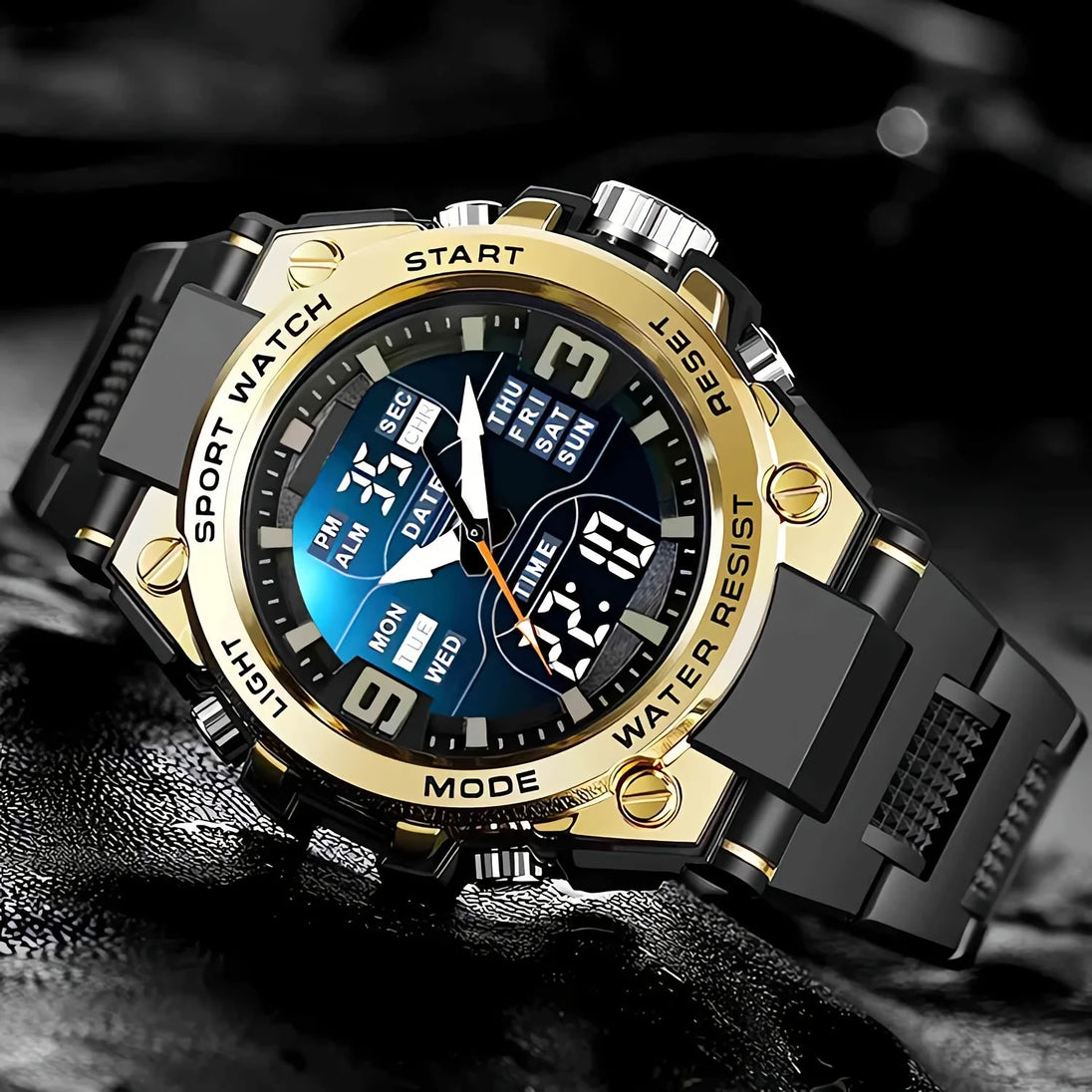 [Men's Digital Chronograph Watch] Multi-sport Chronograph Watch Men's Digital Quartz Watch With Alarm Luminous Date The Ideal Gi - IFINDALL