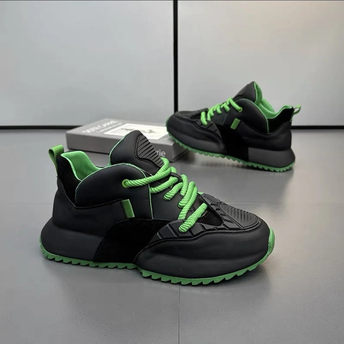 Chunky Sneaker Men Designer Cover Bottom Shoes Fashion Casual Microfiber Leather Upper Increased Internal Platform Board Shoes - IFINDALL