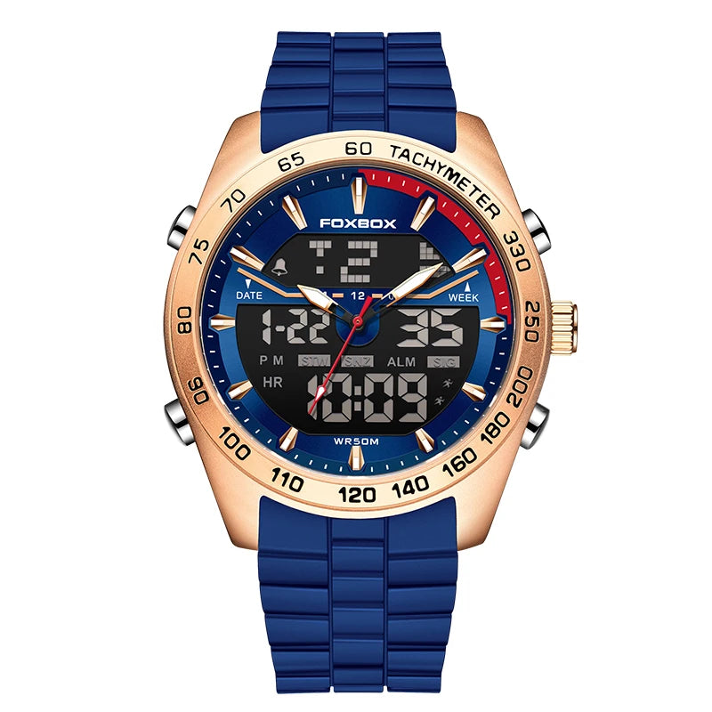 New FOXBOX Fashion Military Watches for Men Luxury Original Sports Chronograph Watch Waterproof Quartz WristWatch Clock Gift - IFINDALL