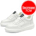 Luxury Leather Elevator Shoes Men's Sneakers Height Increasing Shoes Invisible 7CM Heighten Sports Shoes Taller Lift White Shoes - IFINDALL