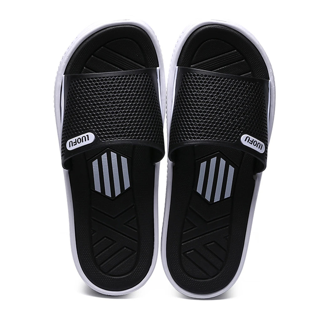 Flip Flops Sports Style Men's Slippers Summer Comfortable Breathable Casual Men's Sandals Home Bathroom Non-slip Male Slippers - IFINDALL