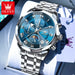OLEVS 3675 Mens Watch Original Multifunctional Chronograph Quartz Watch Moon Phase Watches For Men Waterproof Mens Gifts Reloj - IFINDALL