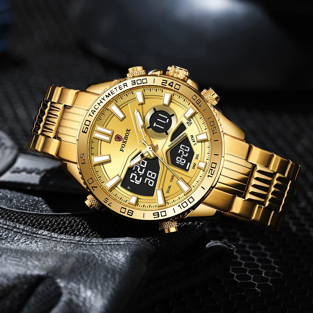 LIGE Watches For Men Luxury Brand Sport Quartz Wristwatch Waterproof Military Steel Men Watch Digital Clock Relogio Masculino - IFINDALL