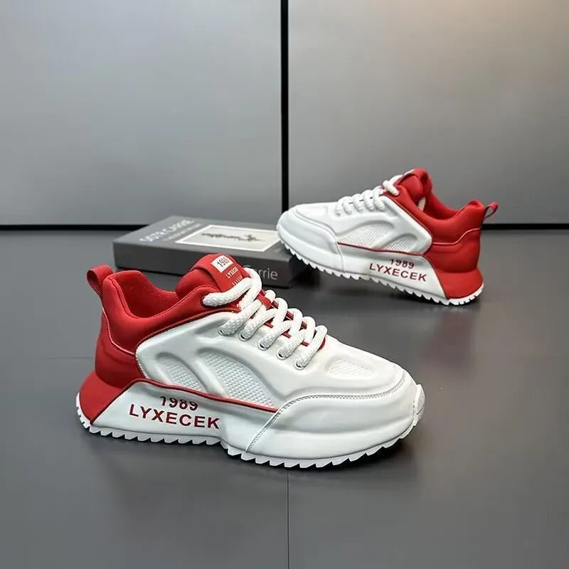 Chunky Sneaker Men Designer Cover Bottom Shoes Fashion Casual Microfiber Leather Upper Increased Internal Platform Board Shoes - IFINDALL