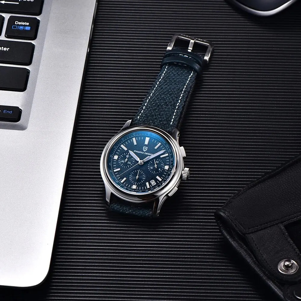 New PAGANI DESIGN 40MM Multifunctional Men's Quartz Watch Luxury Sapphire Glass AR Coated Chronograph Men's Watch - IFINDALL