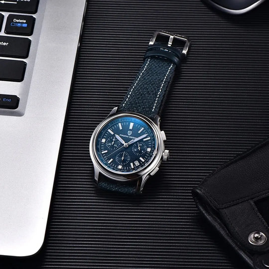 New PAGANI DESIGN 40MM Multifunctional Men's Quartz Watch Luxury Sapphire Glass AR Coated Chronograph Men's Watch - IFINDALL