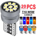 2/4/10/20 PCS CANBUS T10 W5W LED Bulb 12V 2016-9SMD 6500K Bright White Yellow Red Blue Car Interior Dome Door Maps Trunk Lights - IFINDALL