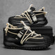 Chunky Sneaker Men Designer Sport Shoes Fashion Casual Microfiber Leather Fabric Breathable Height Increased Flat Platform Shoes - IFINDALL