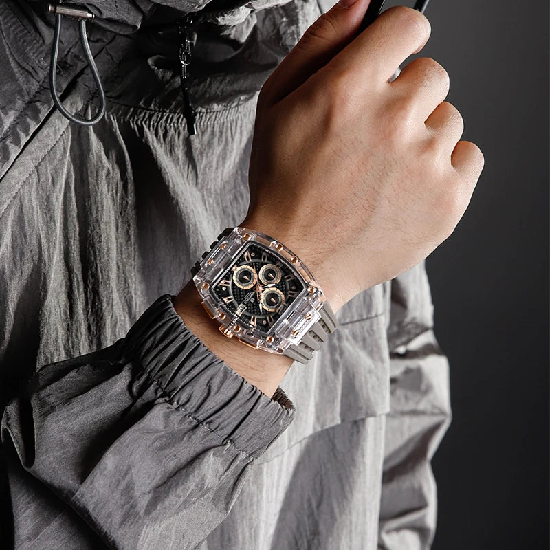 New NAVIFORCE Men's Quartz Multifunction Watches Fashion Sports Chronograph 5ATM Waterproof Silicone Band Casual Man Wrist Watch - IFINDALL