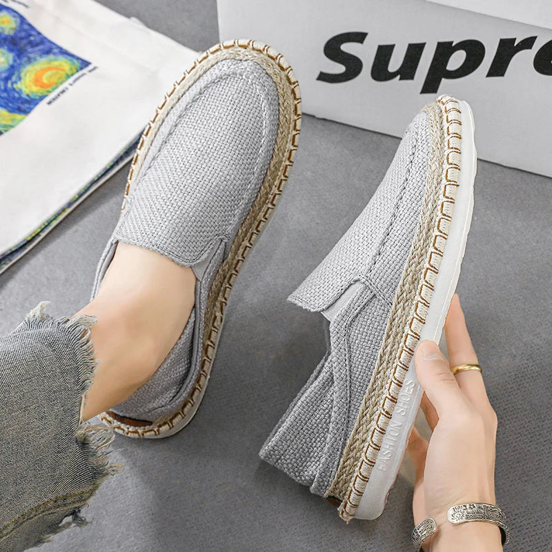 Fashion Fisherman's Slip-on Cloth Shoes Men Loafers Summer Slippers Flats Lazy Shoes Size 39-44 - IFINDALL