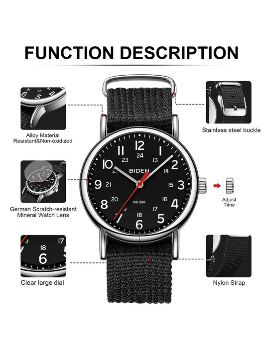 2024 New retro style men's quartz watch 30M waterproof top brand sports and leisure men's clock - IFINDALL
