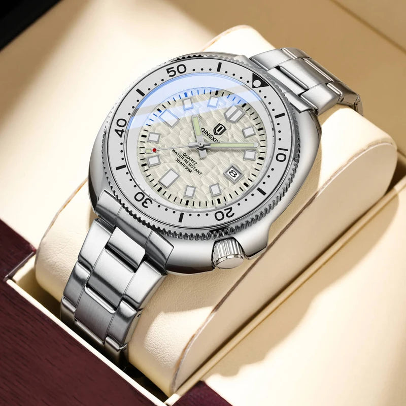 Luxury Brand Men Watch Stainless Steel Waterproof Luminous Date Fashion Quartz Wristwatch Male Sports Clock Relogio Masculino - IFINDALL