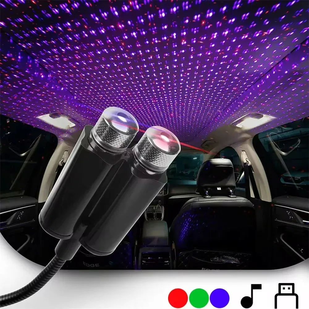 USB Car Roof light LED Babysbreath Atmosphere light Ambient LED Projection lamp LED Starry Sky Night Light Car Decorative light - IFINDALL