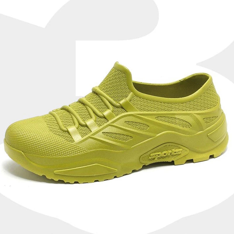 New Men's Rain Boots Flat Waterproof Wear-resistant Kitchen Car Wash Work Shoes Outdoor Male Sneakers Men's Light Fishing Shoes - IFINDALL