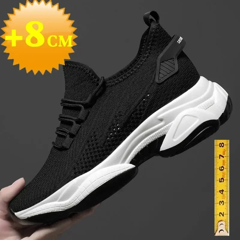 Increasing men sneakers casual heightening shoes 8cm height increase shoes for summer breathable 6cm elevator shoes - IFINDALL