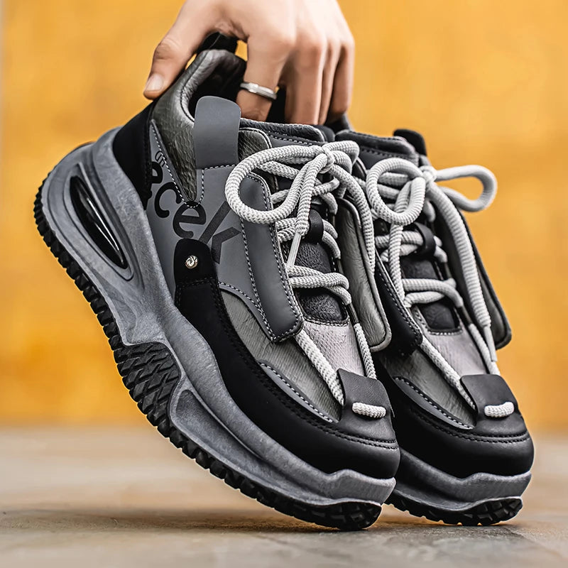 Designer Thick Bottom Mens Casual Sneakers Outdoor Athletic Jogging Shoes Fashion Board Shoes Breathable Anti Slip Walking Shoes - IFINDALL