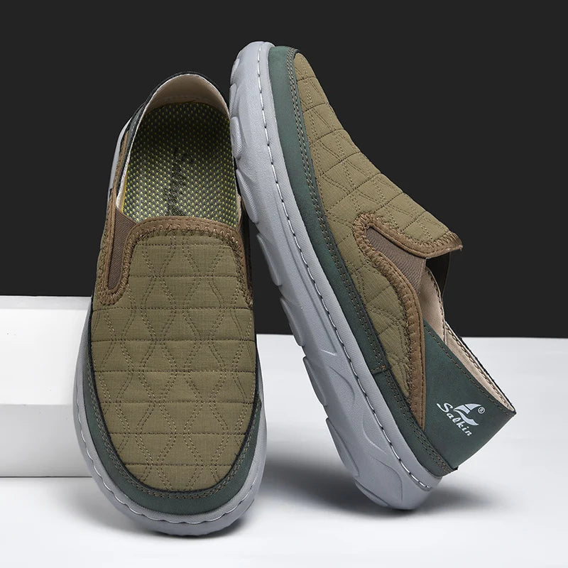 New Spring Breathable Sneakers Men Casual Shoes Lightweight Slip On Loafers Men Outdoor Shoes Walking Elastic Pantshoes Flats - IFINDALL