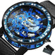 WINNER Roman Mechanical Watches for Men Fashion Gold Skeleton Mens Watch Luxury Mesh Stainless Steel Strap Luminous Unisex Clock - IFINDALL