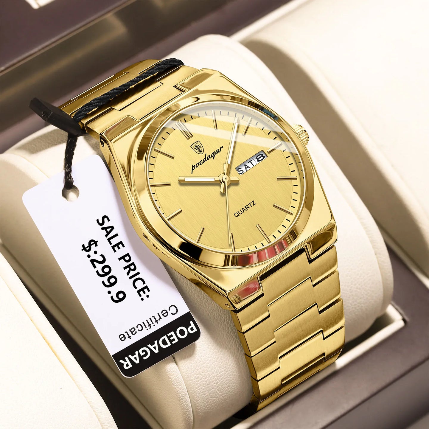 POEDAGAR High Quality Watches For Men Stainless Steel Waterproof Luminous Man Watch Date Week Luxury Business Quartz Men's Watch - IFINDALL