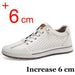 Genuine leather men skataboard shoes elevator 6cm height increase sports loafers hollow breathable sneakers designer shoes - IFINDALL