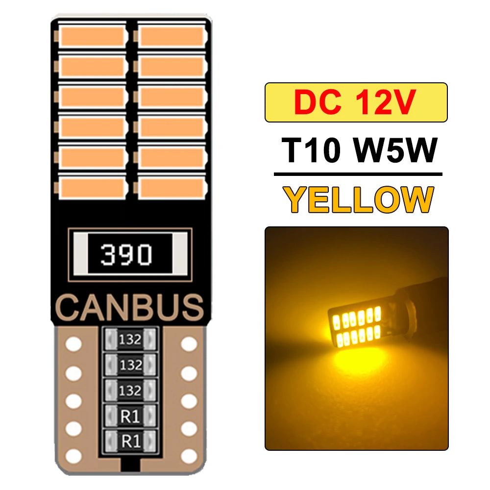 2-20 PCS T10 W5W LED Bulb Canbus 12V 24V 6500K White Super Bright Car Interior Dome Door Trunk License Plate Wedge Side Lights - IFINDALL