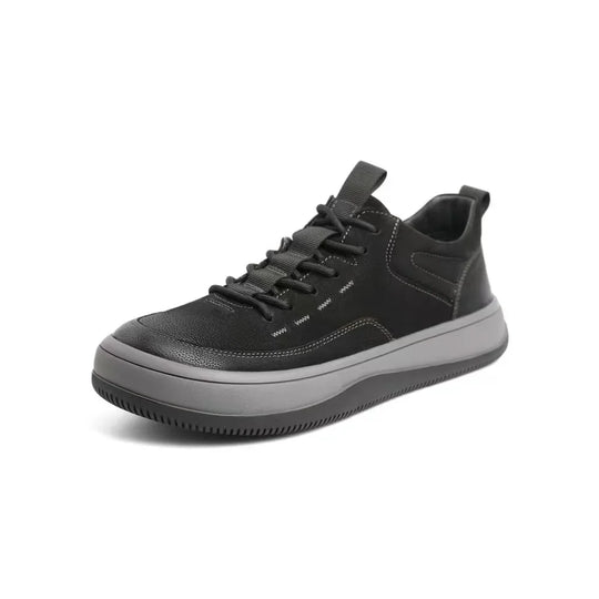 Autumn and Winter Genuine Leather Men's Shoes Fashion Men's Casual Leather Shoes Thick Sole Anti Slip Sports Shoes - IFINDALL
