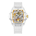 Luxury men's watch onola plastic transparent hollow full automatic mechanical watches men waterproof clock - IFINDALL