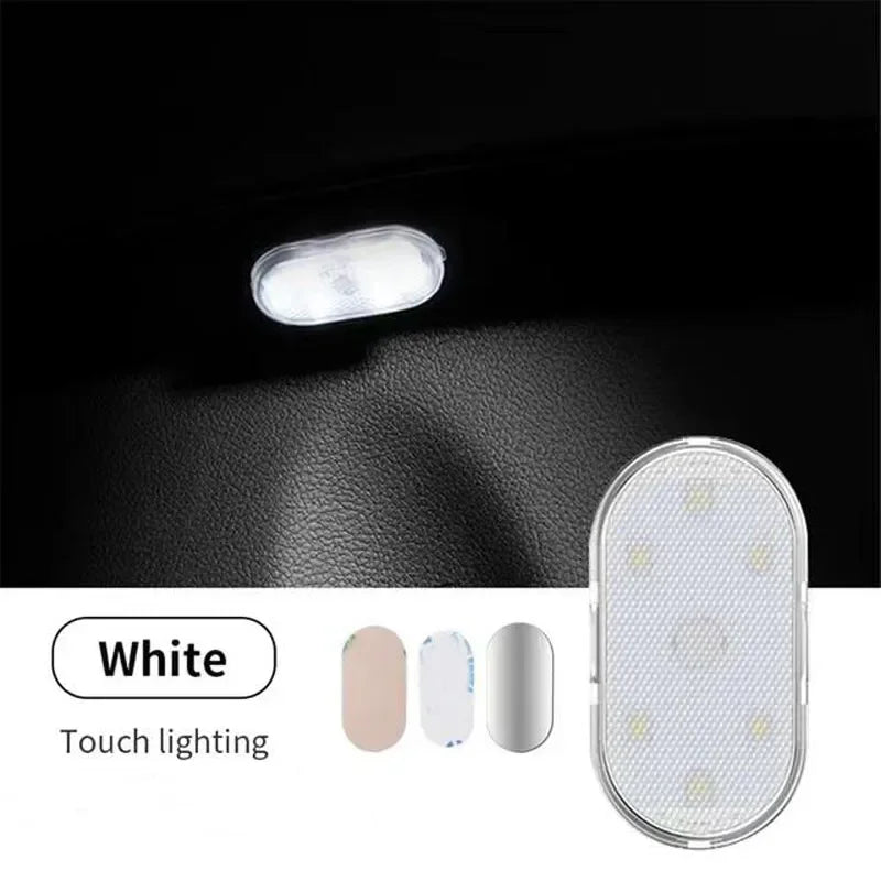 1PC LED Car Mini Touch Light USB Charging Portable Auto Ceiling Reading Night Lamp Wireless Magnetic Decoration Ambinet Light - IFINDALL