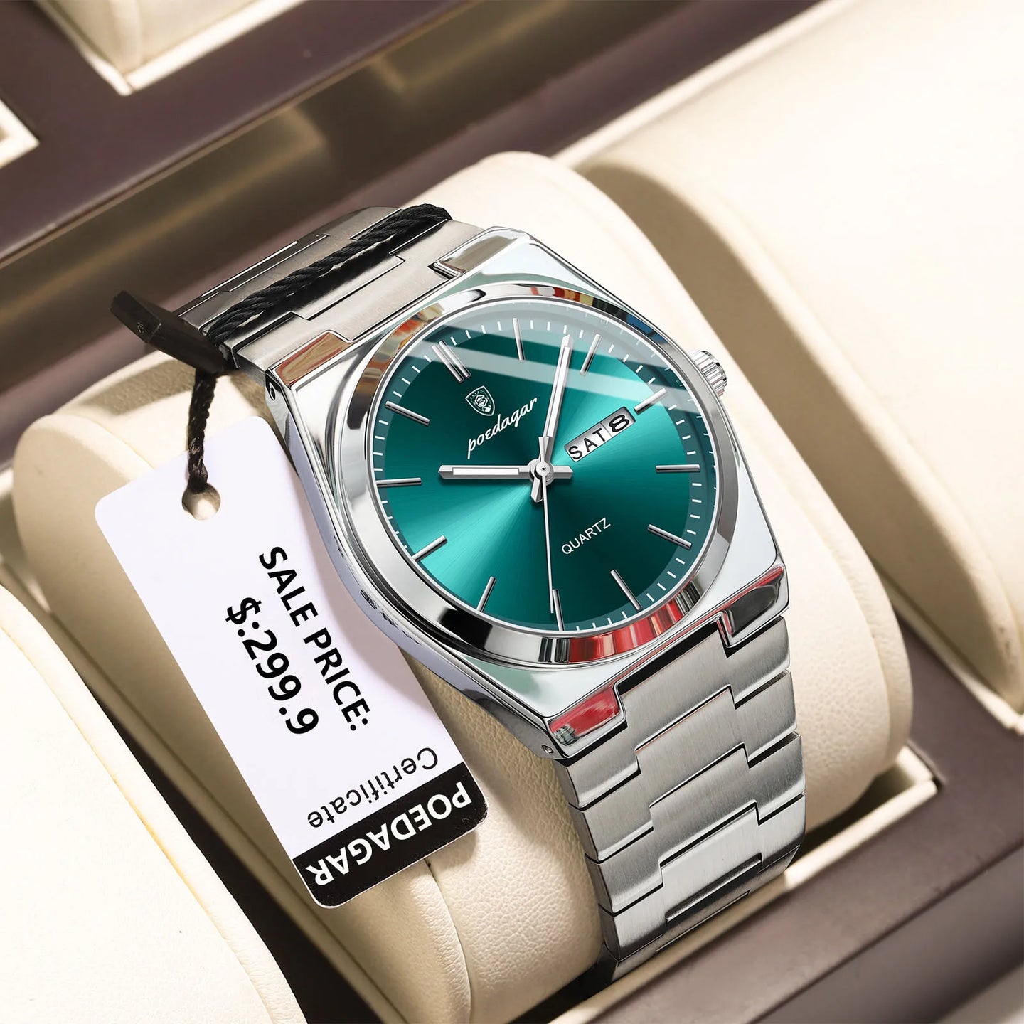 POEDAGAR High Quality Watches For Men Stainless Steel Waterproof Luminous Man Watch Date Week Luxury Business Quartz Men's Watch - IFINDALL
