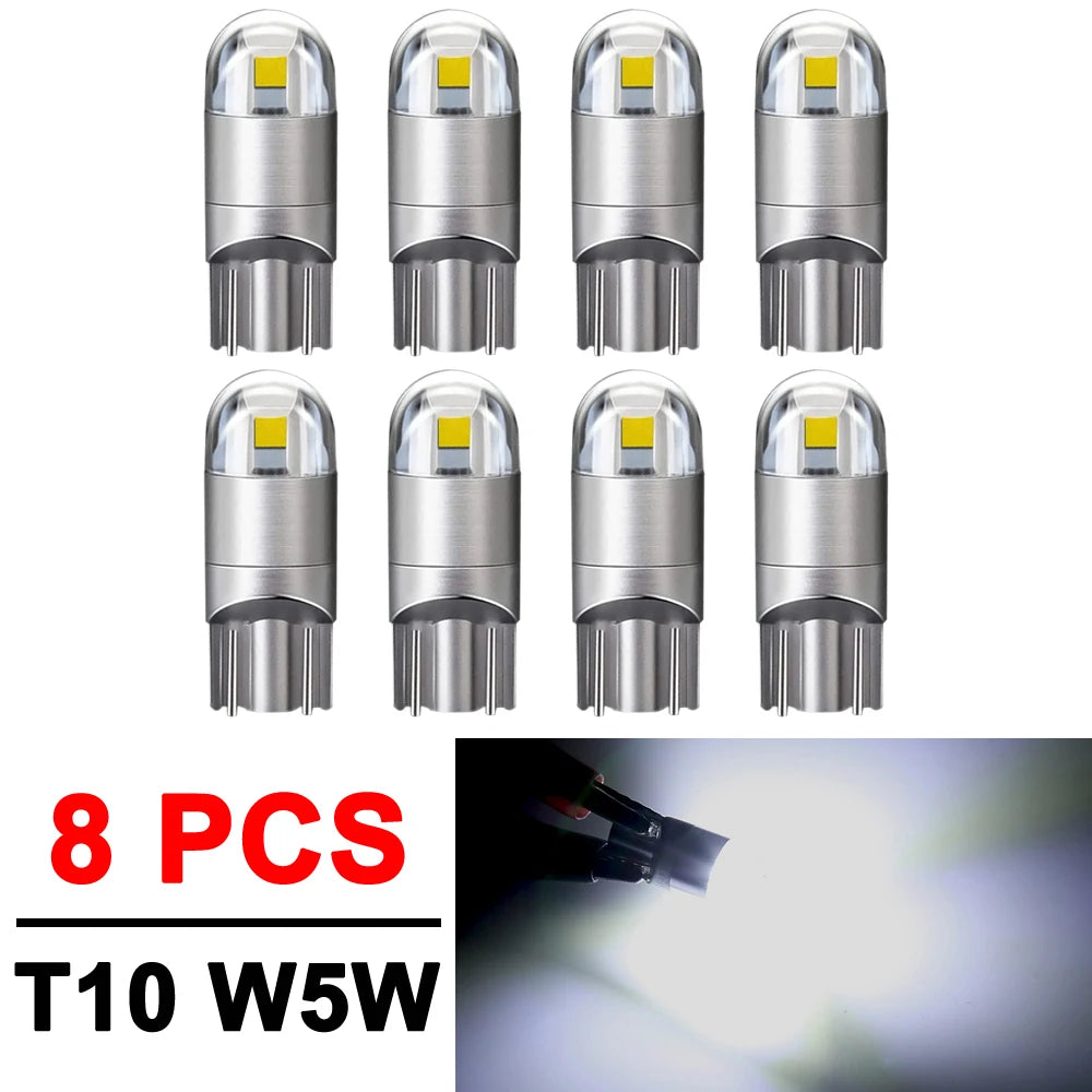 2-20 PCS T10 W5W LED Bulbs 12V Super Bright 3030 2SMD 7000K White Car Interior Dome Map Door Courtesy Dash License Plate Lights - IFINDALL