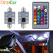 2pcs 5050 RGB 6SMD Car Led C5w C10w Interior Dome Reading Lamp Auto Remote Controller Colorful Atmosphere Light Roof Trunk Bulb - IFINDALL