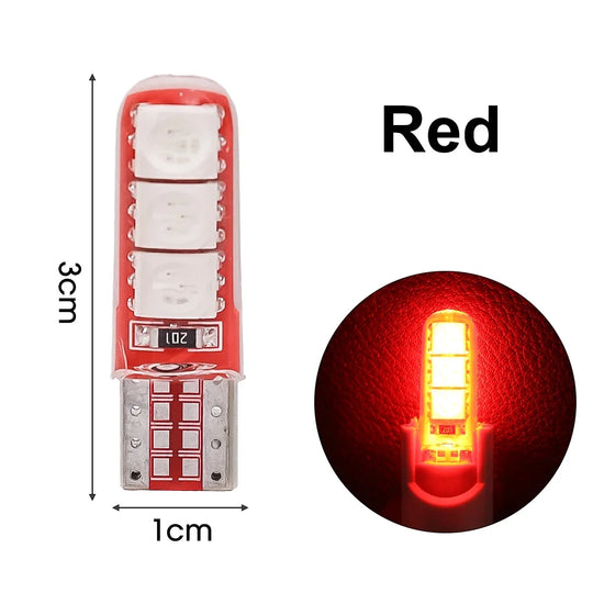 T10 5050 6SMD Led Bulbs Car Clearance Lamp W5W High Temperature Resistant Silicone Width Indicator Light License Plate Light - IFINDALL