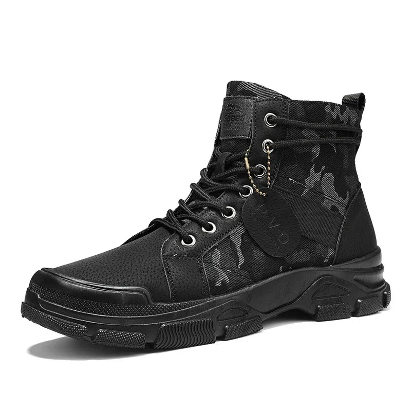 Military Boots for Men Autumn High Top Camouflage Desert Casual Flats Mens Boot Breathable Non Slip Work Shoes Zapatillas Hombre - IFINDALL