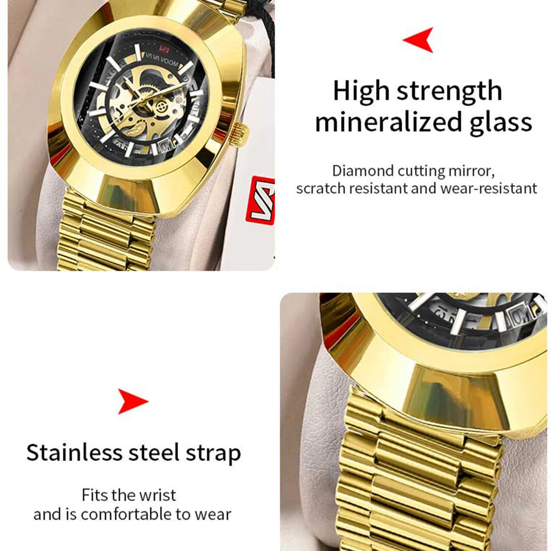 2025 New Luxury Men Watch Fashion Elliptical Hollow Dial Stainless Steel Strap Leisure Business Original Movement Watch for Men - IFINDALL