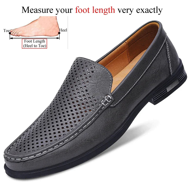 Genuine Leather Slip on Loafers Men Formal Dress Shoes Office Driving Wedding Party Mocasines Hombre Big Size Casual Shoes - IFINDALL