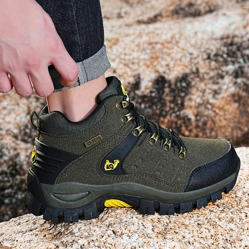 Trendy Classic Men Ankle Boots Wear Resisting Hiking Shoes Cow Suede Men Boot Comfortable Walking Sneaker For Man Tactical Shoes - IFINDALL